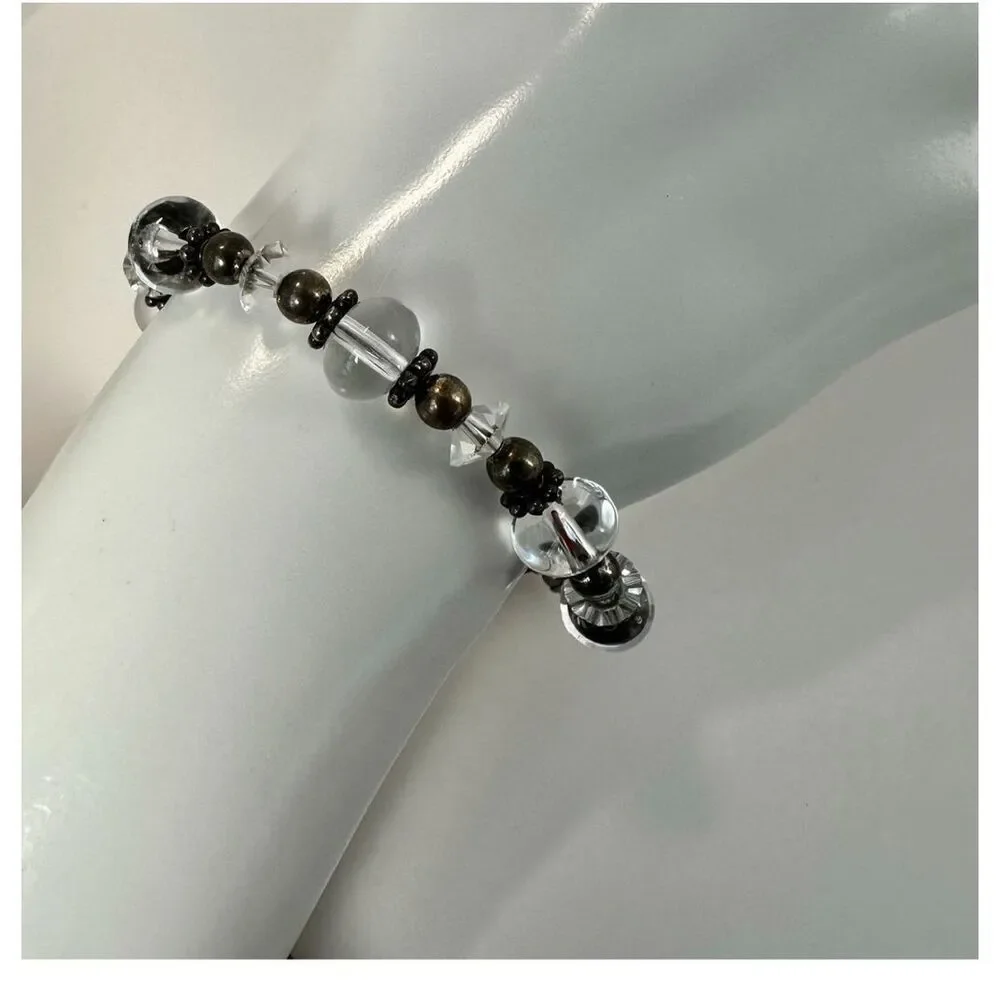 Sterling silver clear Crystal beaded bracelet